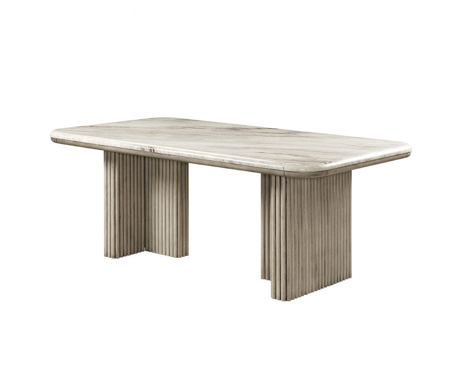 ACME - Charity Dining Table in Natural Marble Top/Gray Oak