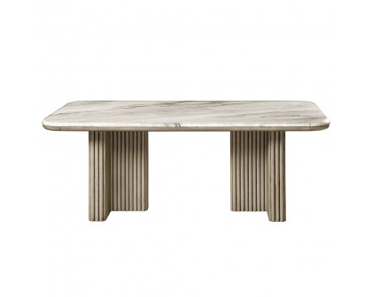 ACME - Charity Dining Table in Natural Marble Top/Gray Oak