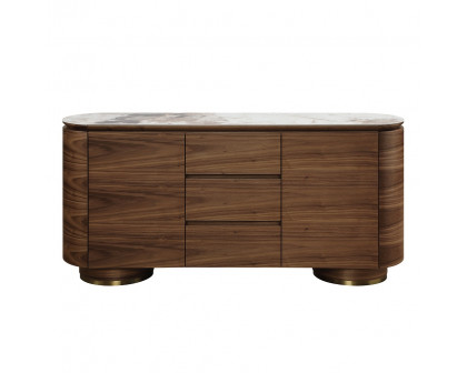 ACME - Willene Server with Ceramic Top in Ceramic Top/Walnut