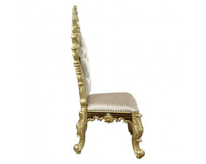 ACME - Desiderius Side Chair (Set of 2) in Antique Gold/Hand-Painted Brown