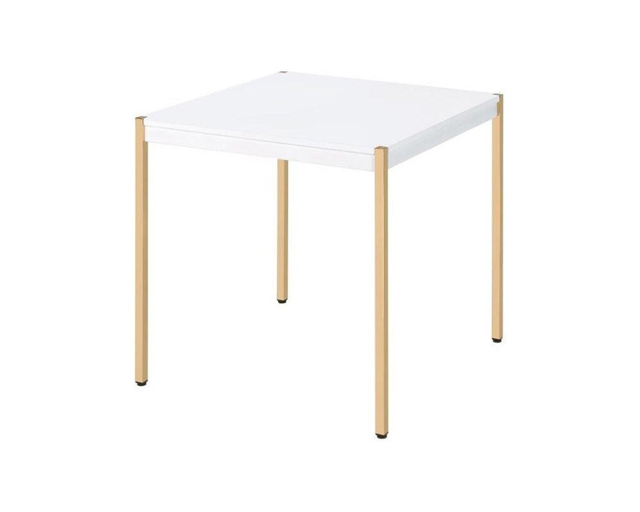 ACME - Otrac End Table in White/Gold