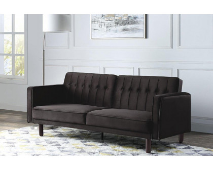 ACME Qinven Adjustable Sofa - Dark Brown Velvet