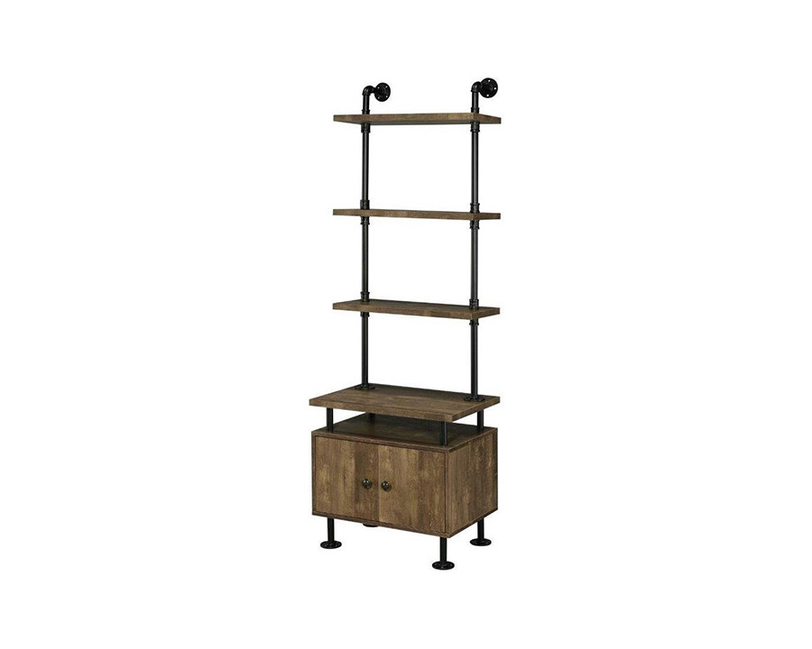 ACME - Ensata II TV Stand Side Pier in Rustic Oak/Black