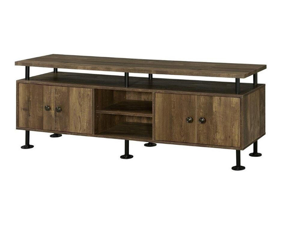 ACME - Ensata II TV Stand in Rustic Oak/Black