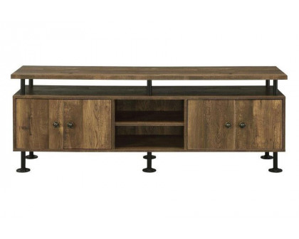 ACME - Ensata II TV Stand in Rustic Oak/Black