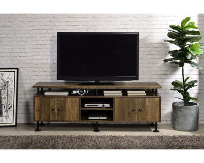 ACME - Ensata II TV Stand in Rustic Oak/Black