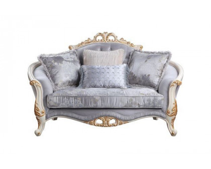 ACME - Galelvith Loveseat with 4 Pillows in Gray