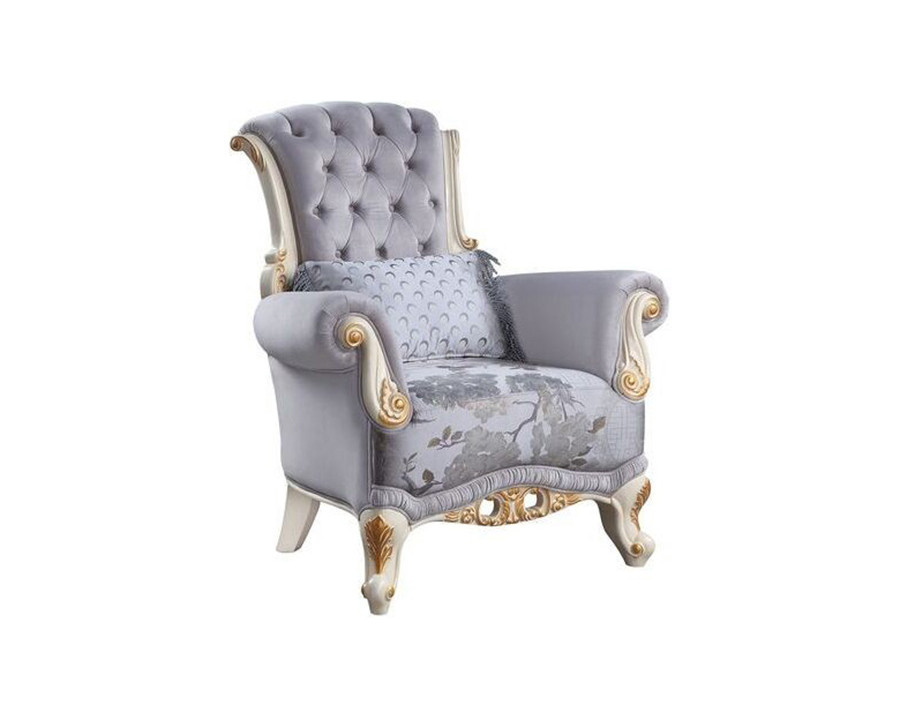 ACME - Galelvith Chair with Pillows in Gray