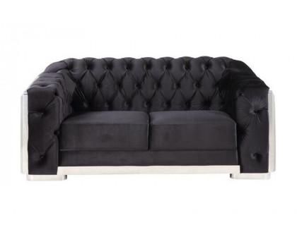 ACME - Pyroden Loveseat in Black/Chrome