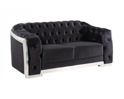 ACME - Pyroden Loveseat in Black/Chrome