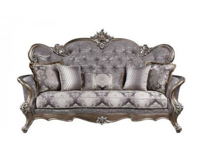 ACME - Elozzol Sofa with 5 Pillows in Antique Bronze