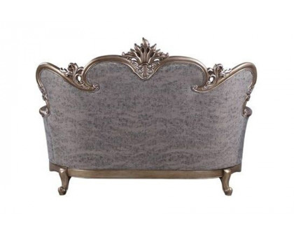 ACME - Elozzol Loveseat with 3 Pillows in Antique Bronze