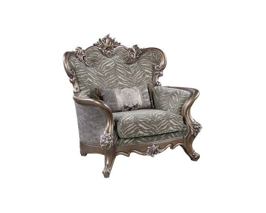 ACME - Elozzol Chair with Pillow in Antique Bronze