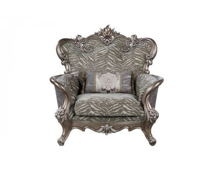 ACME - Elozzol Chair with Pillow in Antique Bronze