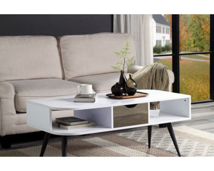 ACME - Halima Coffee Table in White/Black