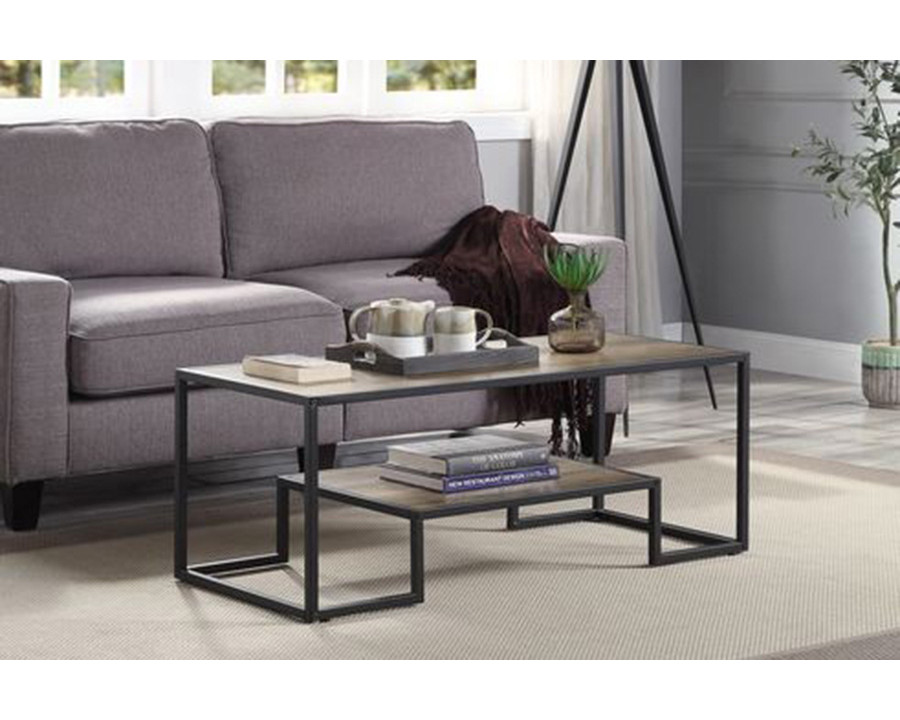 ACME - Idella Coffee Table in Rustic Oak/Black