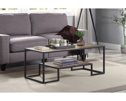 ACME - Idella Coffee Table in Rustic Oak/Black