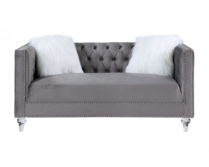 ACME Heibero II Loveseat with 2 Pillows - Gray