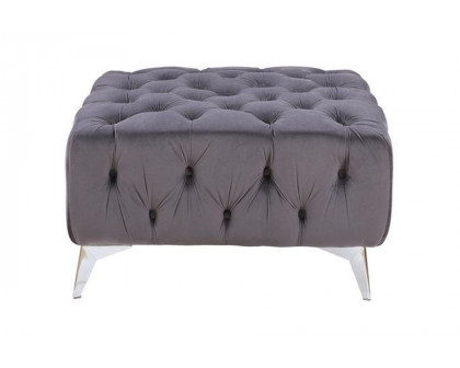 ACME - Wugtyx Ottoman in Dark GrayVelvet