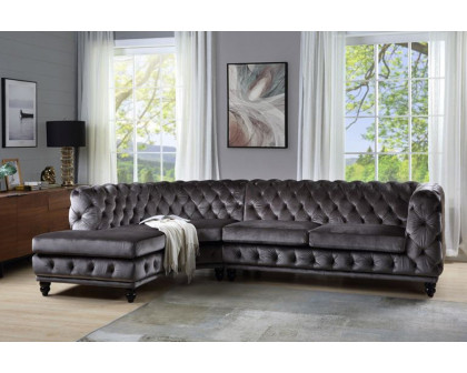 ACME - Atesis Sectional Sofa in Dark Gray