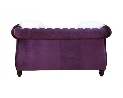 ACME - Thotton Loveseat with 2 Pillows in Purple