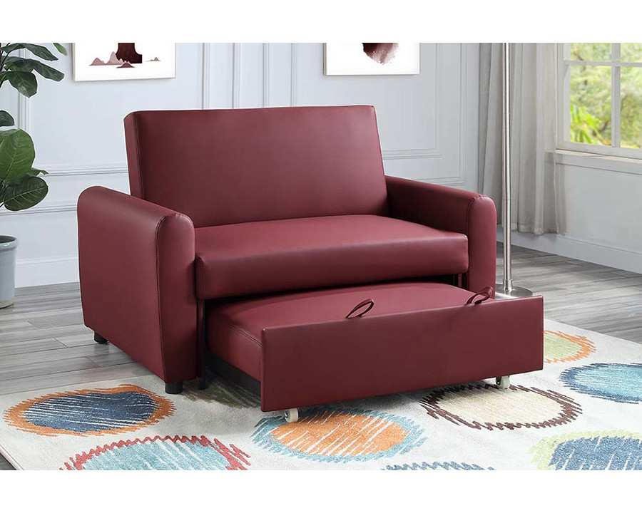 ACME - Caia Adjustable Sofa with Sleeper in Red