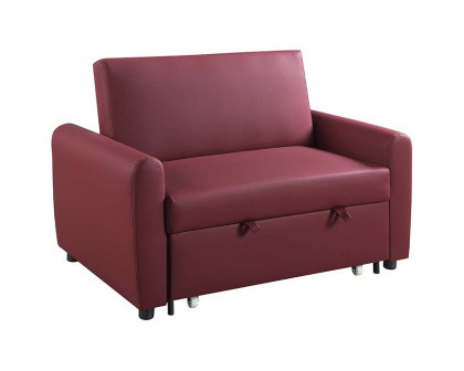 ACME - Caia Adjustable Sofa with Sleeper in Red