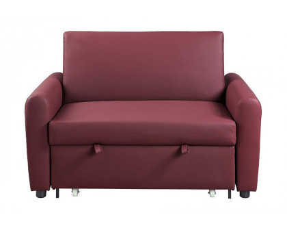 ACME - Caia Adjustable Sofa with Sleeper in Red