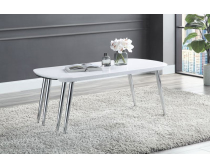 ACME - Patina Coffee Table in White/Chrome