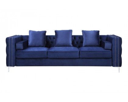 ACME Bovasis Sofa with 5 Pillows - Blue Velvet