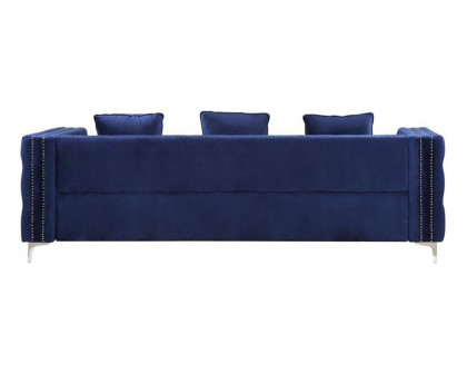 ACME Bovasis Sofa with 5 Pillows - Blue Velvet