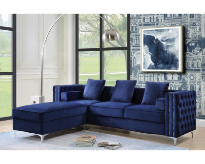 ACME Bovasis Sofa with 5 Pillows - Blue Velvet