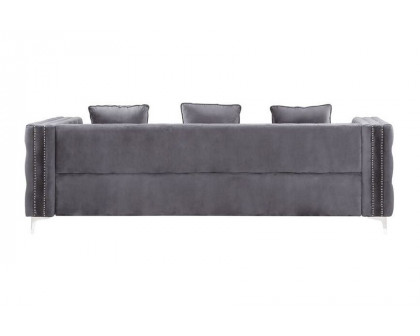 ACME Bovasis Sofa with 5 Pillows - Gray Velvet