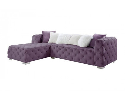 ACME - Qokmis Sectional Sofa with 6 Pillows