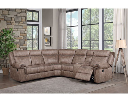 ACME Dollum Sectional Sofa - 2-Tone Chocolate Velvet