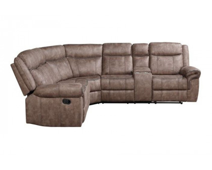 ACME Dollum Sectional Sofa - 2-Tone Chocolate Velvet