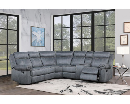 ACME Dollum Sectional Sofa - 2-Tone Gray Velvet