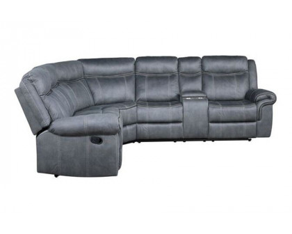 ACME Dollum Sectional Sofa - 2-Tone Gray Velvet