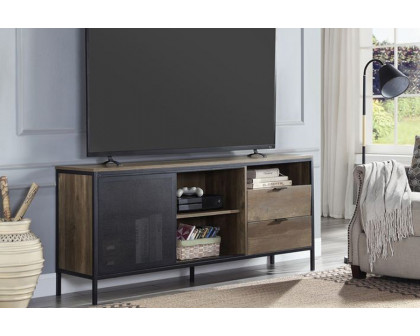 ACME - Nantan TV Stand in Rustic Oak/Black (LV00405)