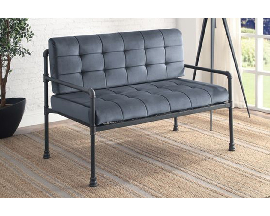 ACME - Brantley Loveseat in Gray/Sandy Gray