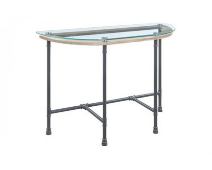 ACME - Brantley Sofa Table in Clear Glass/Sandy Gray