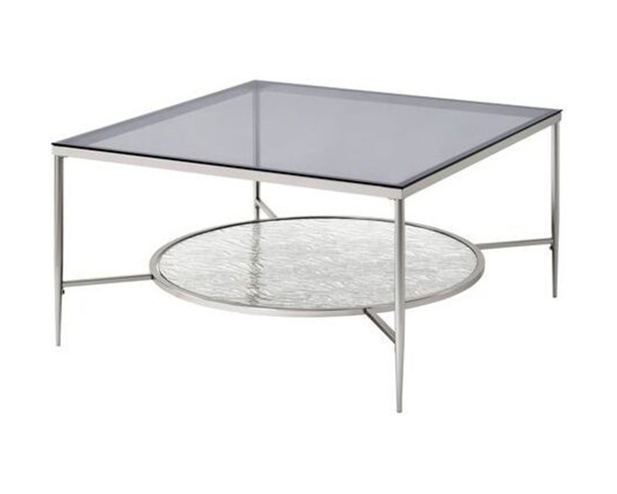 ACME - Adelrik Coffee Table in Glass/Chrome