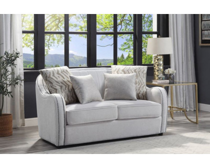 ACME - Mahler Loveseat with 4 Pillows in Beige