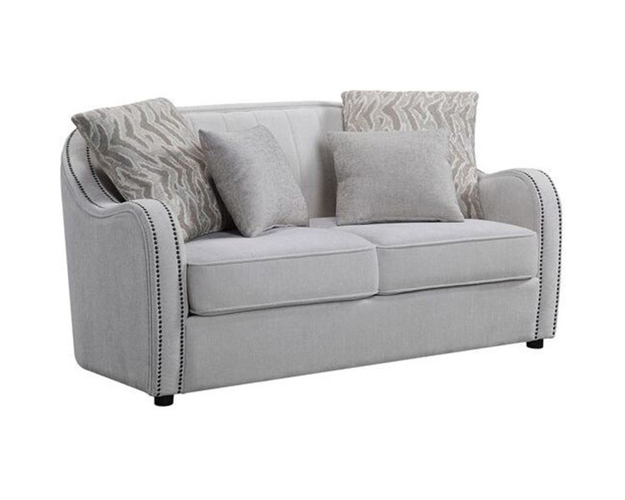 ACME - Mahler Loveseat with 4 Pillows in Beige