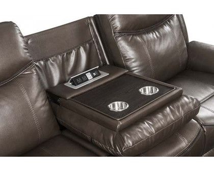 ACME - Lydia Motion Sofa with USB in Brown