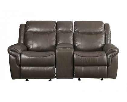 ACME - Lydia Motion Loveseat with USB & Console in Brown