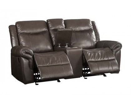 ACME - Lydia Motion Loveseat with USB & Console in Brown