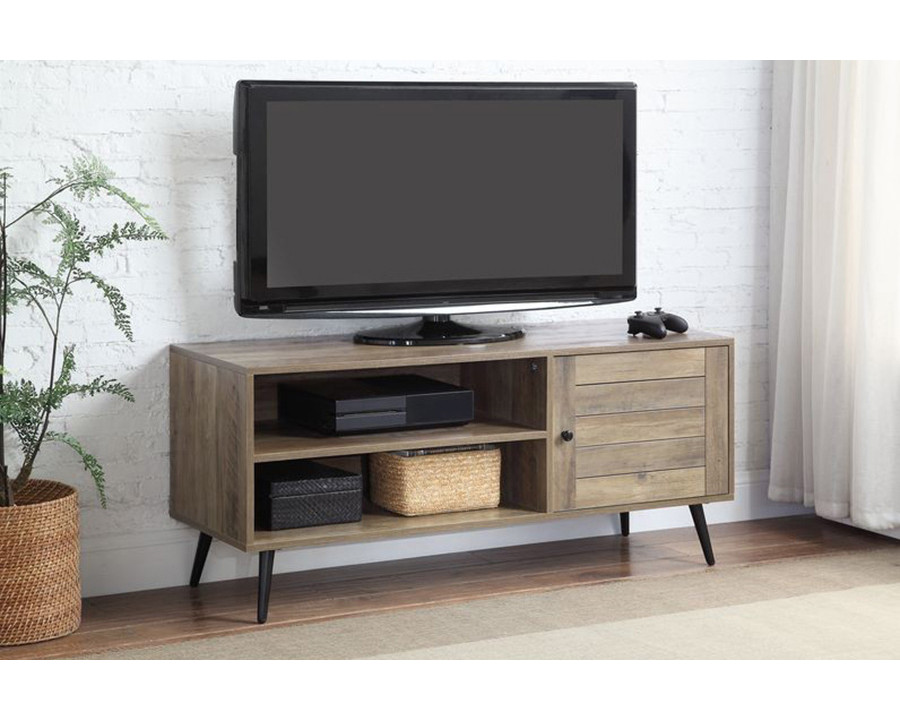 ACME - Baina II TV Stand in Rustic Oak/Black