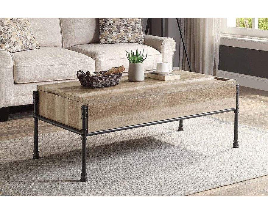 ACME - Brantley Coffee Table with Lift Top in Oak/Sandy Black