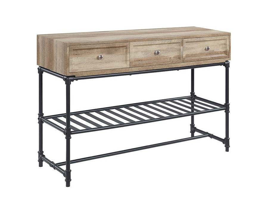 ACME - Brantley II Sofa Table in Oak/Sandy Black